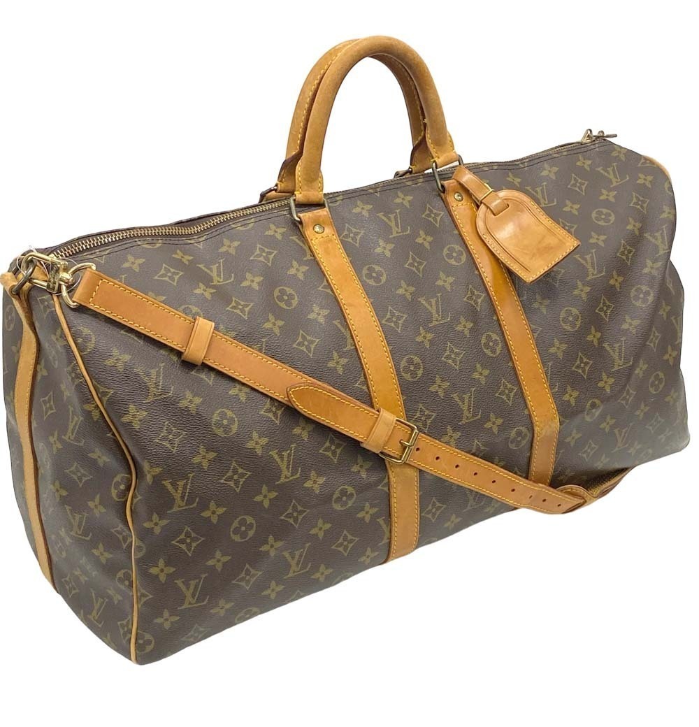 Louis Vuitton Shoulder Boston Monogram Keepall Crossbody Brown Bag Bandouliere - Picture 2 of 10